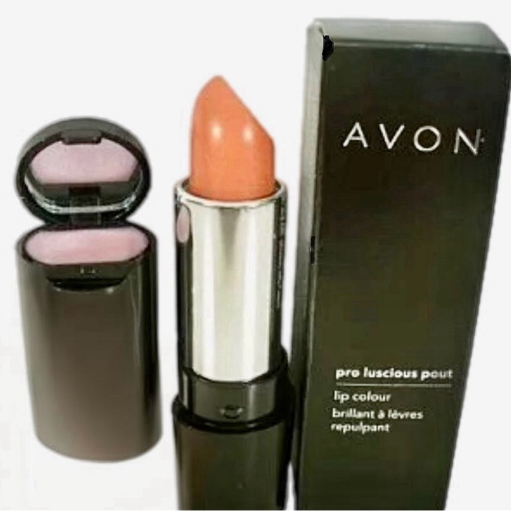 Avon Pro Luscious Pout Lipstick - Dazzling Peach and Rose Top Coat- Discontinued
